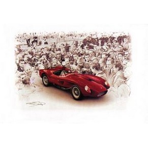 Lithography Ferrari 250 Testa Rossa "Diva" / François Bruère