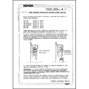 1980 Ferrari technical information n°0371 (Nuovi coperchi frizione per vetture Ferrari 208/308) (reprint)