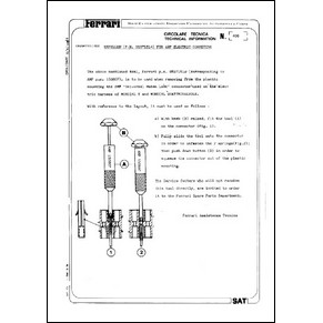 1983 Ferrari technical information n0408 (Expeller (P.N. 95971514) for AMP electric connector) (reprint)