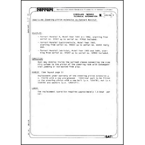 1984 Ferrari technical information n°0430 N/A (Steering pinion extension on Ferrari Mondial) (reprint)