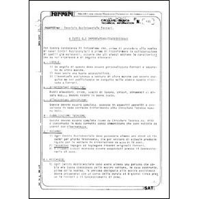 1984 Ferrari technical information n°0435 (Servizio assistenziale Ferrari) (reprint)