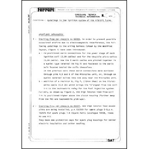 1987 Ferrari technical information n°0474 (Updatings to the ignition system of the GTB/GTS Turbo) (reprint)