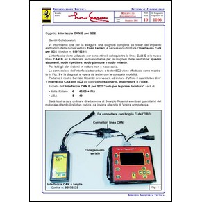 2002 Ferrari technical information n°1106 Enzo (Interfaccia CAN B per SD2) (reprint)