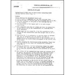 1968 Ferrari technical information n°0120 (Setting of the idle) (reprint)