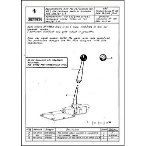 1968 Ferrari technical information n°0129 365 GT 2+2 (Adjournment fig.23 (gear lever) catalogue spare parts of the 365 GT 2+2) (reprint)