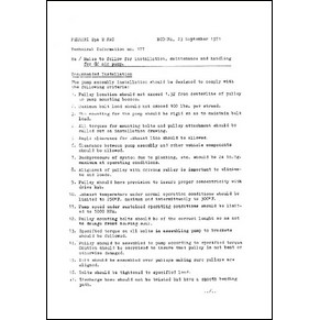 1971 Ferrari technical information n°0177 (Rules to follow for installation, maintenance and handling for GM air pump) (reprint)
