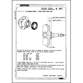 1978 Ferrari technical information n°0327 8 cylinder models (Front wheel hubs seal) (reprint)