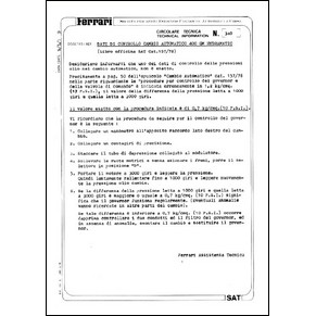 1979 Ferrari technical information n0340 (Dati di controllo cambio automatico 400 GM hydramatic) (reprint)