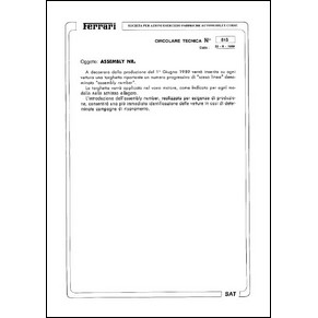 1989 Ferrari technical information n0513 (Assembly NR) (reprint)