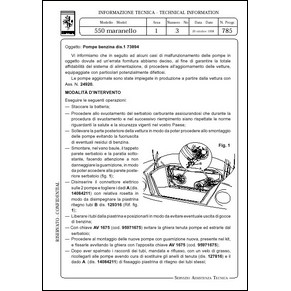 1998 Ferrari technical information n°0785 550 Maranello (Pompe benzina dis. 173894) (reprint)