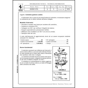 Circulaire technique n0831 1999 Ferrari 456M GTA (Centralina gestione cambio) (copie)