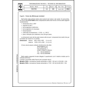 2000 Ferrari technical information n°0860 (Forno da officina per revisioni) (reprint)