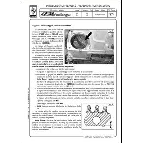 2000 Ferrari technical information n0874 360 Challenge (Viti fissaggio corona avviamento) (reprint)
