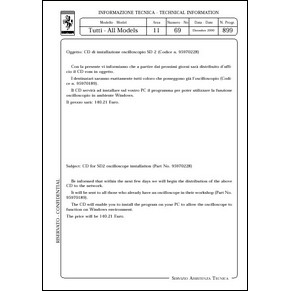 2000 Ferrari technical information n°0899 (CD for SD2 oscilloscope installation (Part no. 95970228)) (reprint)