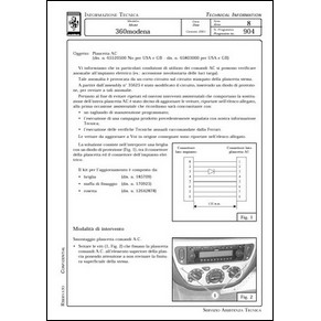 2001 Ferrari technical information n0904 360 Modena (Plancetta AC (Dis. n. 65520500 no per USA e GB - Dis. n. 65803000 per USA e GB)) (reprint)