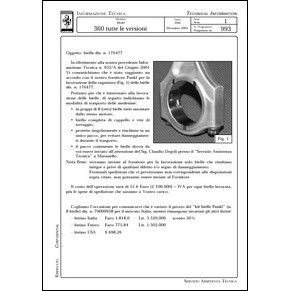 2001 Ferrari technical information n°0993 360 (Biella dis. n. 176477) (reprint)