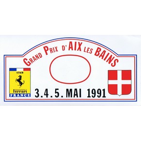 Club Ferrari France - Sticker Grand Prix d'Aix les Bains 3.4.5 Mai 1991