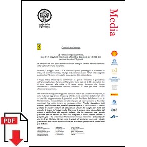 2008 Ferrari press release Magic India Discovery (Comunicato stampa) PDF (it)