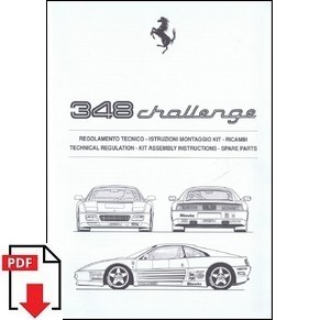 Ferrari 348 Challenge 1995 Technical regulation - Kit assembly instructions - Spare parts 943/95 PDF (it/uk)