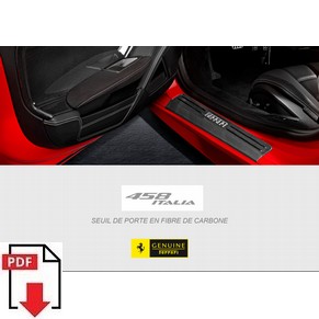 Ferrari genuine 458 Italia seuil de porte en fibre de carbone PDF (fr)