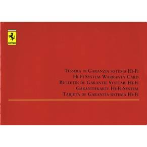 Bulletin de garantie systme Hi-Fi