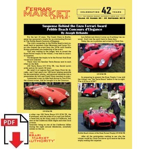 Ferrari market letter 2018 volume 43 number 20 - Suspense Behind the Enzo Ferrari Award Pebble Beach Concours d’Elegance PDF (us)