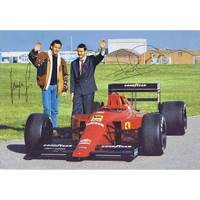 Ferrari official postcard 1989 Nigel Mansell + Gerhard Berger / 640 544/89