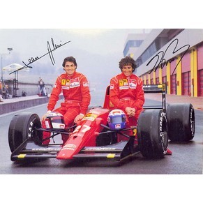 Ferrari official postcard 1991 Alain Prost + Jean Alesi / 642 645/91