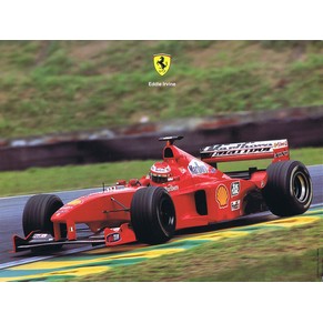 Ferrari official postcard 1999 Eddie Irvine / F399 1488/99