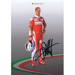 Ferrari official postcard 2016 Sebastian Vettel signed by the driver