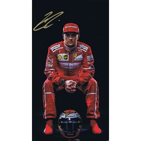 Ferrari official postcard 2017 Kimi Raikkonen signed by the driver