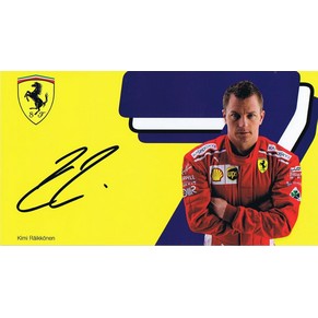 Ferrari official postcard 2018 Kimi Raikkonen signed by the driver