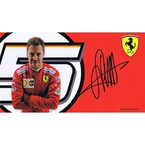 Ferrari official postcard 2018 Sebastian Vettel signed by the driver
