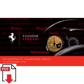 Passione Ferrari 2016 VIP hospitality Silverstone Circuit PDF (uk)