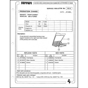 Bulletin de service USA 1988 90-10 Ferrari 328 & Turbo / front bonnet (copie)