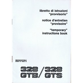 1985 Ferrari 328 GTB/GTS owner's manual 389/85 (Temporary) (Instruction book)