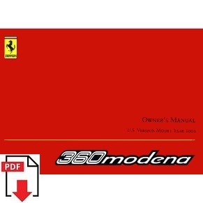 2001 Ferrari 360 Modena owners manual 1739/01 PDF (it/fr/uk/de)
