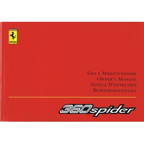 2002 Ferrari 360 Spider owner's manual 1772/02 (1st printing)
