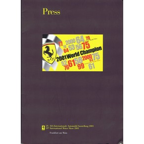 Brochure 2001 Ferrari 59th IAA Internationale Automobil-Ausstellung Frankfurt 1736/01 (press kit)