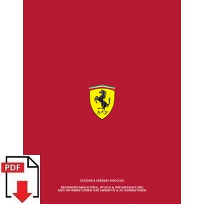 Scuderia Ferrari orologi bedienungsanleitung, pflege & instandhaltung PDF (de)