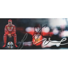 Sebastian Vettel promo card 2017 Ferrari SF70H signed by the driver