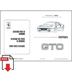 1984 Ferrari 288 GTO spare parts catalogue 331/84 PDF (it/fr/uk)