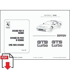 Catalogue des pièces de rechange 1989 Ferrari 208 GTB/GTS Turbo 548/89 PDF (it/fr/uk)