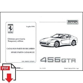 1996 Ferrari 456 GTA spare parts catalogue 1110/96 PDF (it/fr/uk)