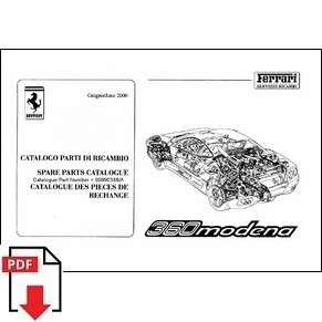 2000 Ferrari 360 Modena spare parts catalogue 1428/98 PDF (uk) (06/2000)