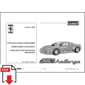Catalogue des pièces de rechange 2000 Ferrari 360 Challenge 1550/00 PDF (it/fr/uk)