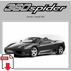2002 Ferrari 360 Spider spare parts catalogue PDF (uk) (01/2002)