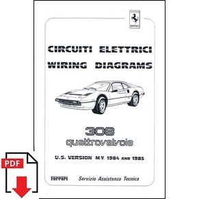 1984 Ferrari 308 Quattrovalvole USA wiring diagrams 314/84 PDF (it/uk)