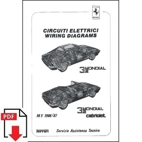 1986 Ferrari Mondial 3.2 + Cabriolet wiring diagrams USA 442/86 PDF (it/uk)