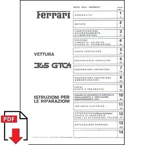 1973 Ferrari 365 GTC/4 workshop manual 79/73 PDF (it)